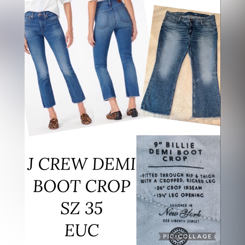 J CREW “BILLIE” Demi Boot Crop Jeans sz 35